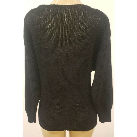 Vintage Nannell Pullover Rhinestones crystals handmade Knit Hearts Scoop Neck L - Picture 5 of 6